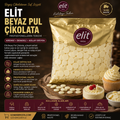 Elit Beyaz Pul Çikolata 1 Kg – Profesyonel Pastacılık İçin Kolay Eriyen White Chocolate