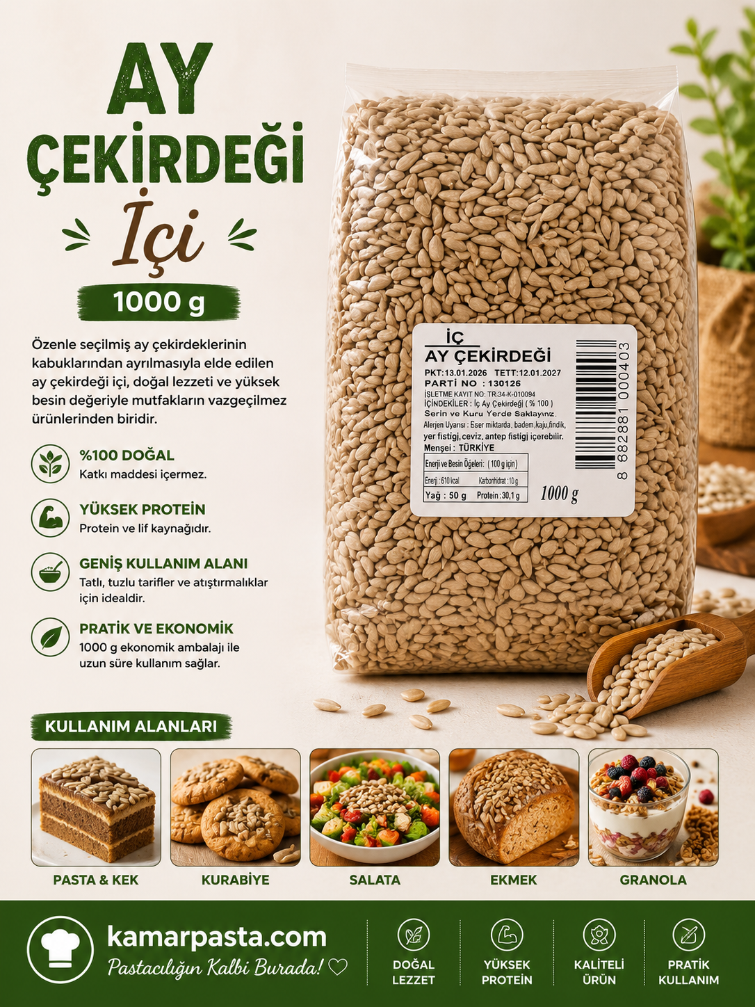 Ay Çekirdeği İçi 1000 g